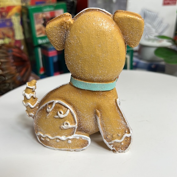 Gingerbread Christmas Cookie Dog Resin Figurine Tabletop Decor - Picture 4 of 6